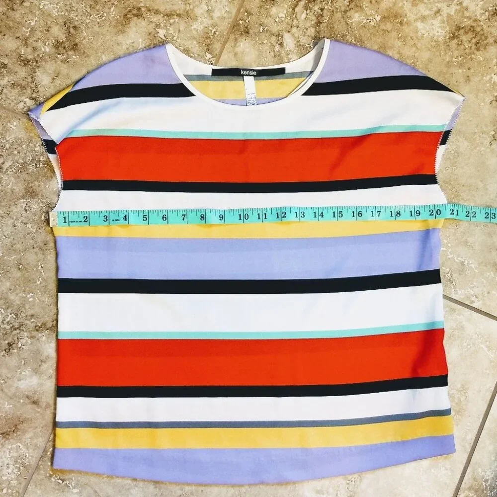 Women's Kensie Striped Blouse - Size Small - Picture 6 of 7